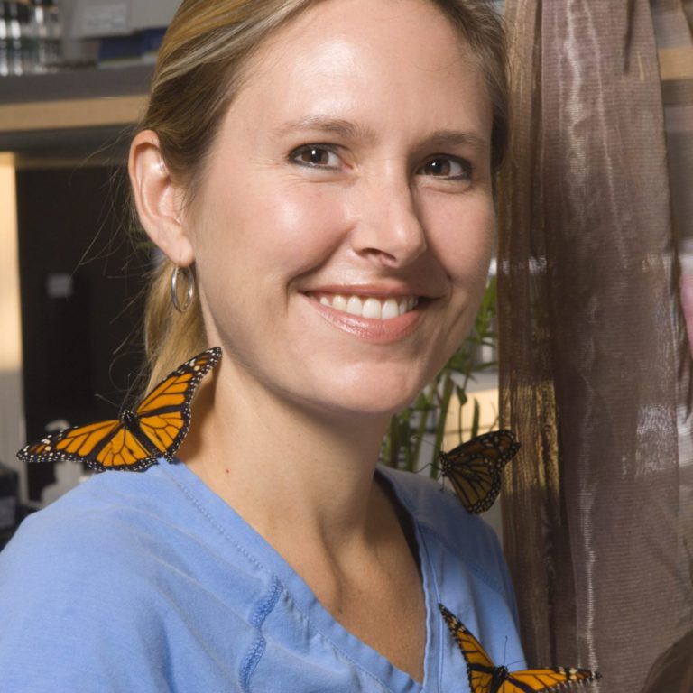 photo: Sonia Altizer with monarch butterflies